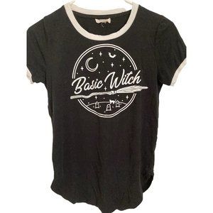 Basic Witch Ringer T-Shirt Women's Size M